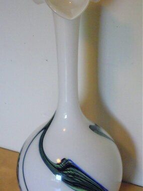 Abstract Carl Moretti Cased Art Glass Bulb Vase Teardrop 17" MCM Murano Italy